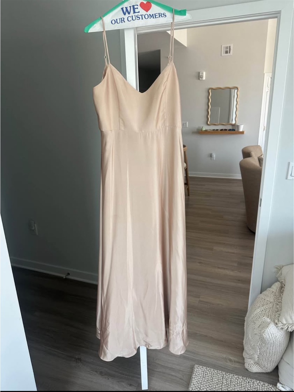 Show Me Your MuMu Nude Slip Maxi Dress with Spaghetti Straps - Picture 1 of 4